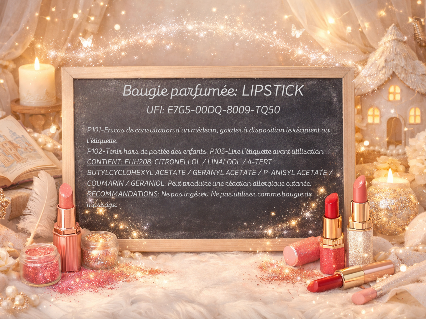 🕯️ Bougie parfumée classique - Lipstick