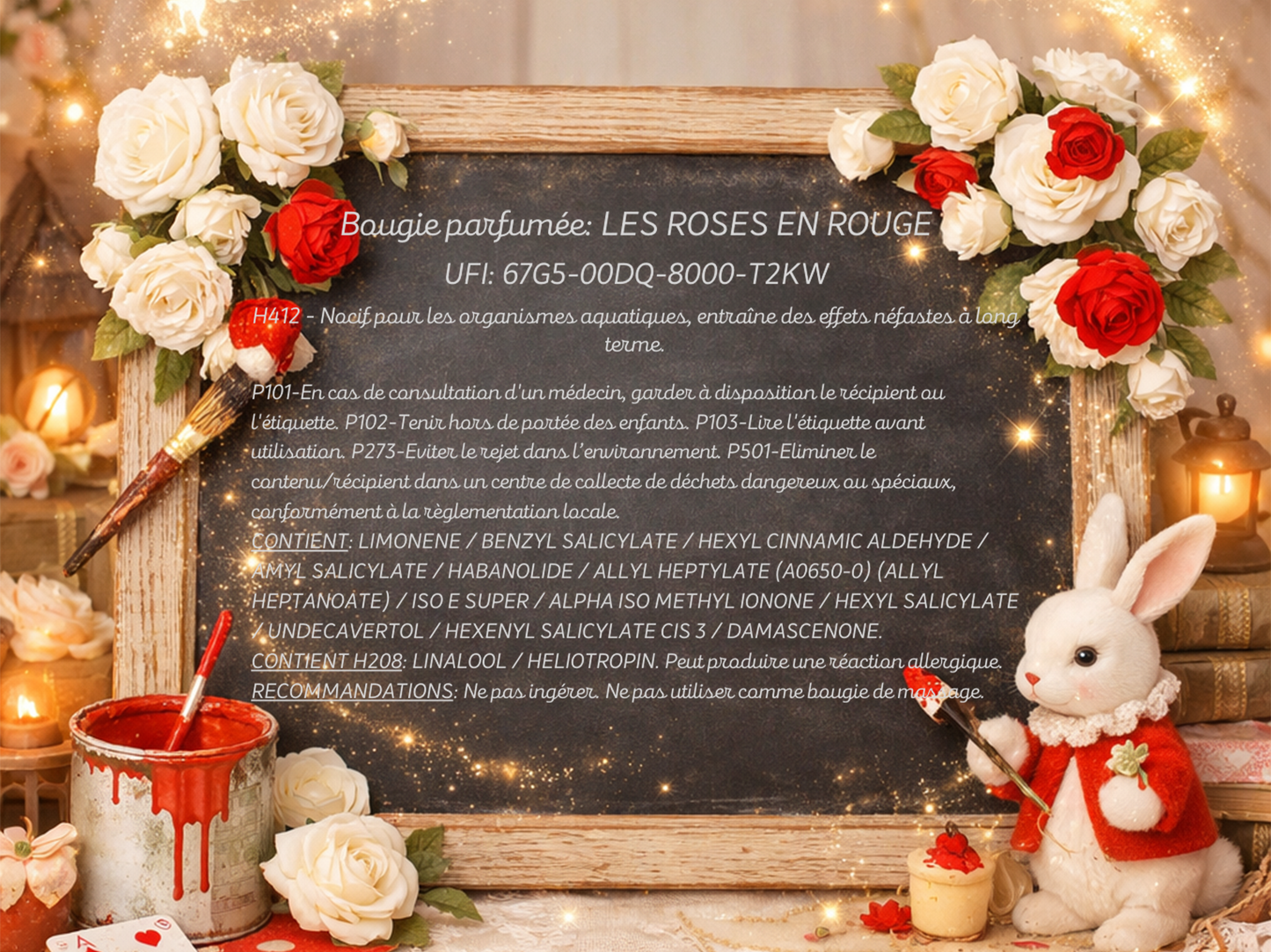 🕯️ Bougie parfumée classique - Les roses en rouge