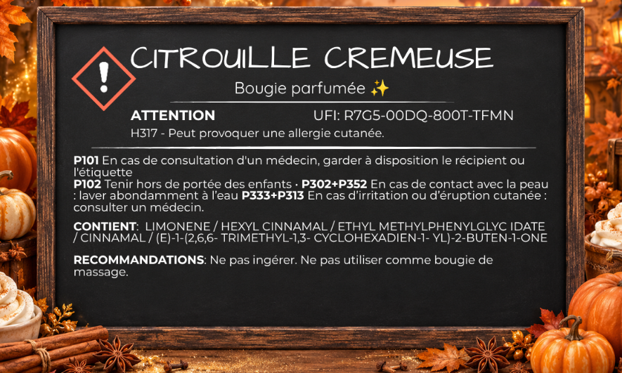 🕯️ Bougie parfumée classique - Citrouille crémeuse
