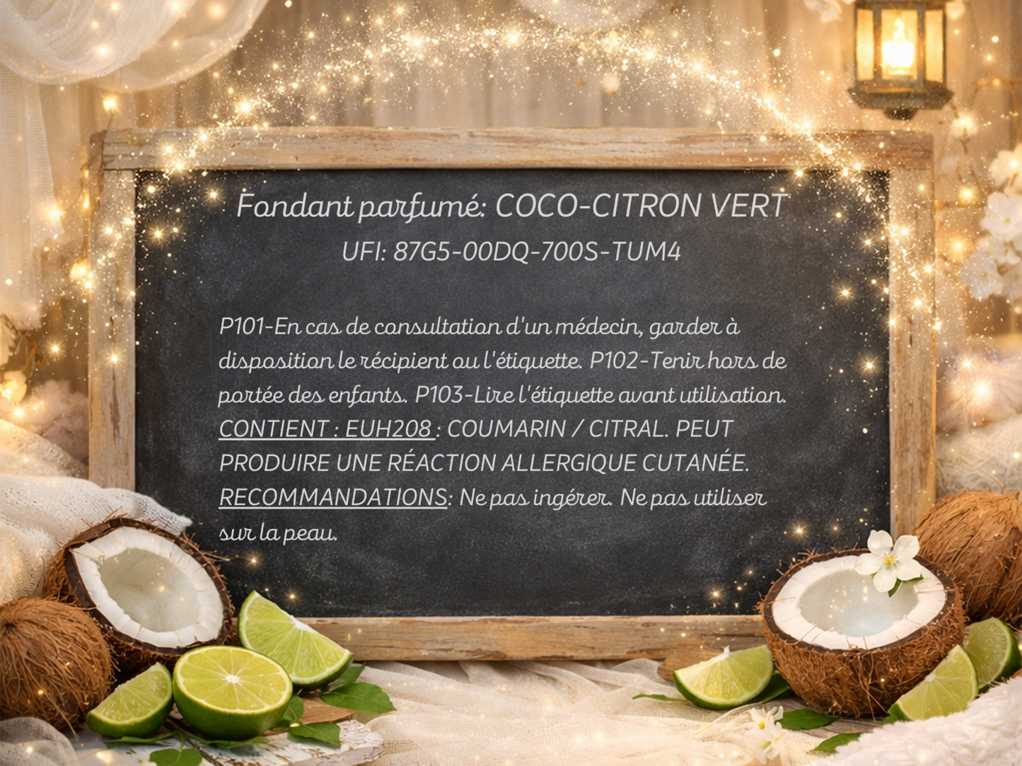 Fondant parfumé individuel - Coco citron vert