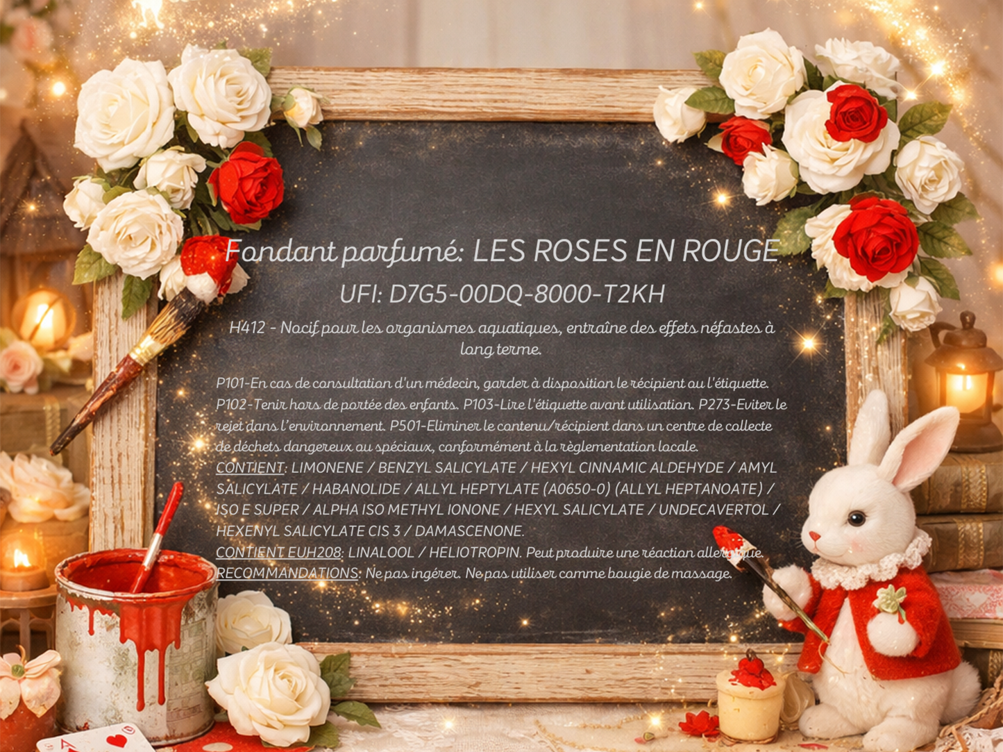 Fondant parfumé individuel - Les roses en rouge