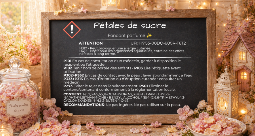 Fondant parfumé individuel - Pétales de sucre