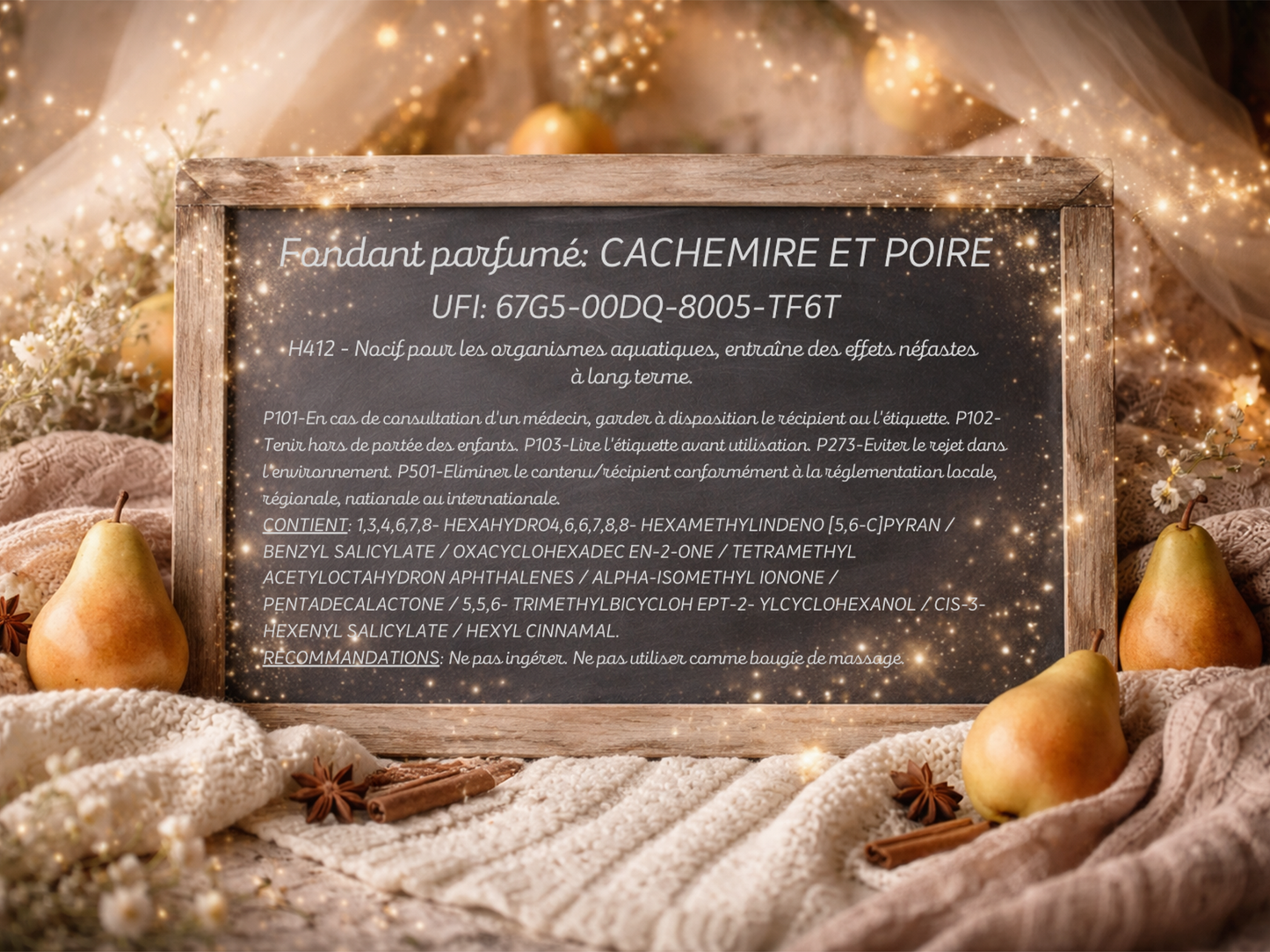 Fondant parfumé individuel - Cachemire et poire