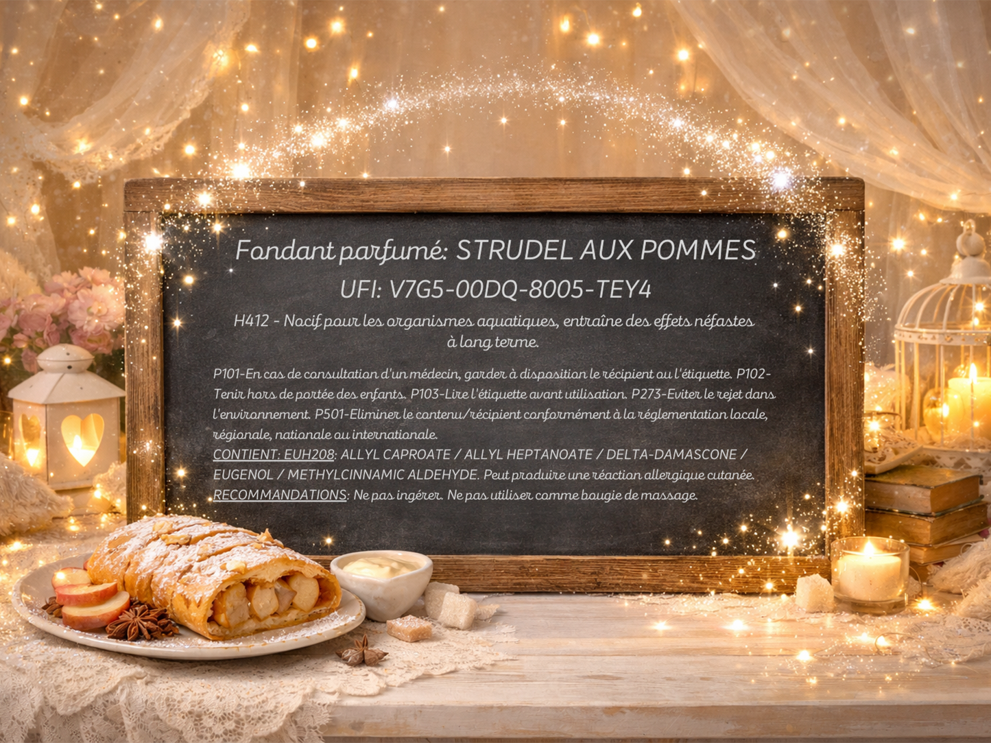 Fondant parfumé individuel - Strudel aux pommes
