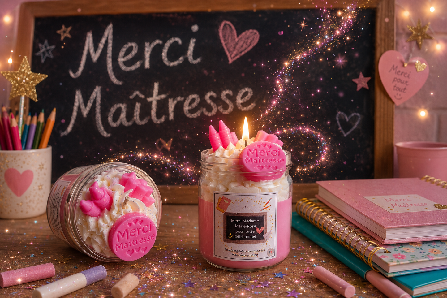 Bougie Parfumée Personnalisée « Merci Maître / Merci Maîtresse » ✨