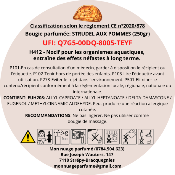 Bougie gourmande "Strudel aux pommes"