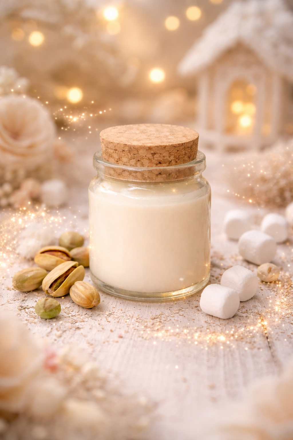 🕯️ Bougie parfumée classique - Pistache et guimauve