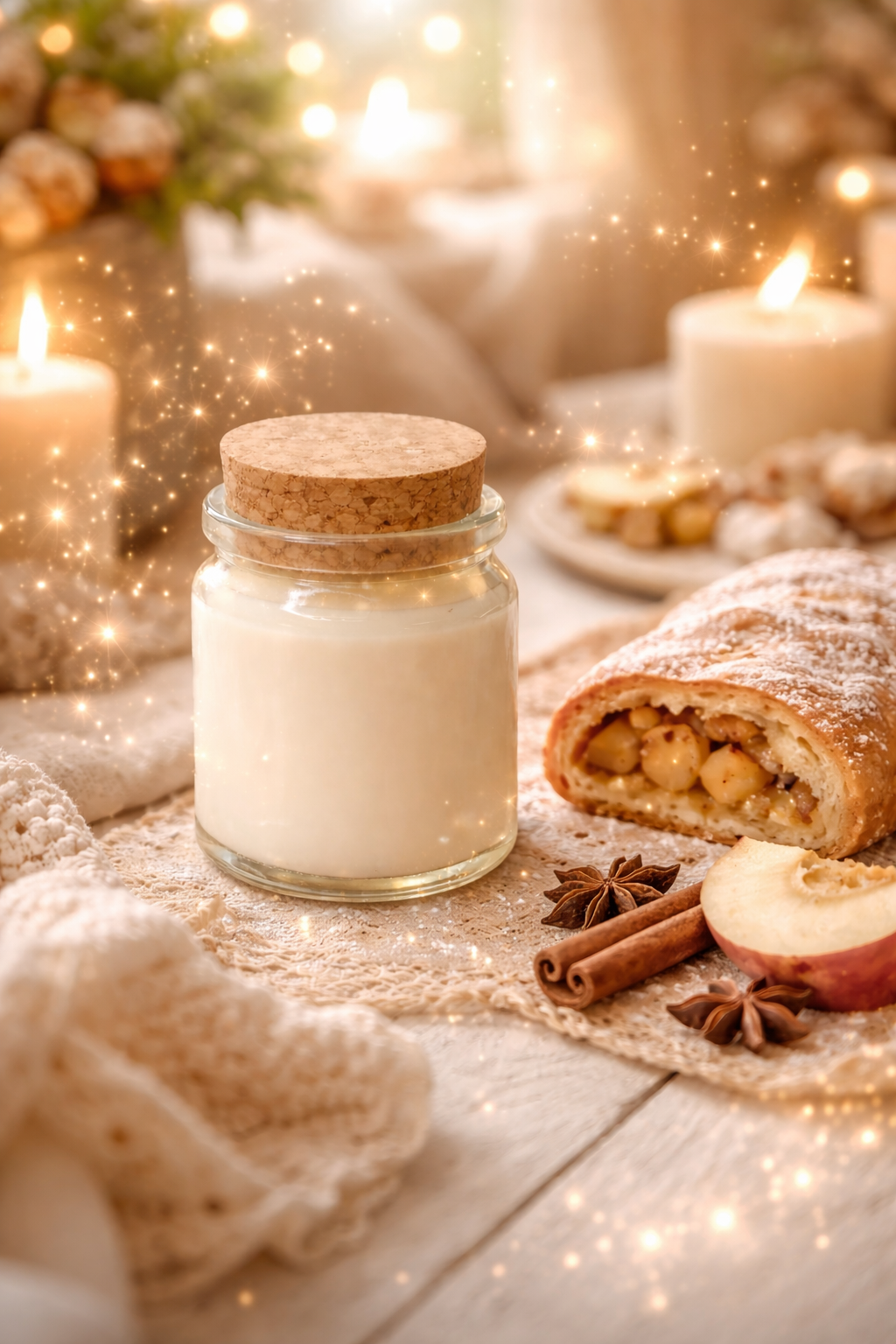 🕯️ Bougie parfumée classique - Strudel aux pommes