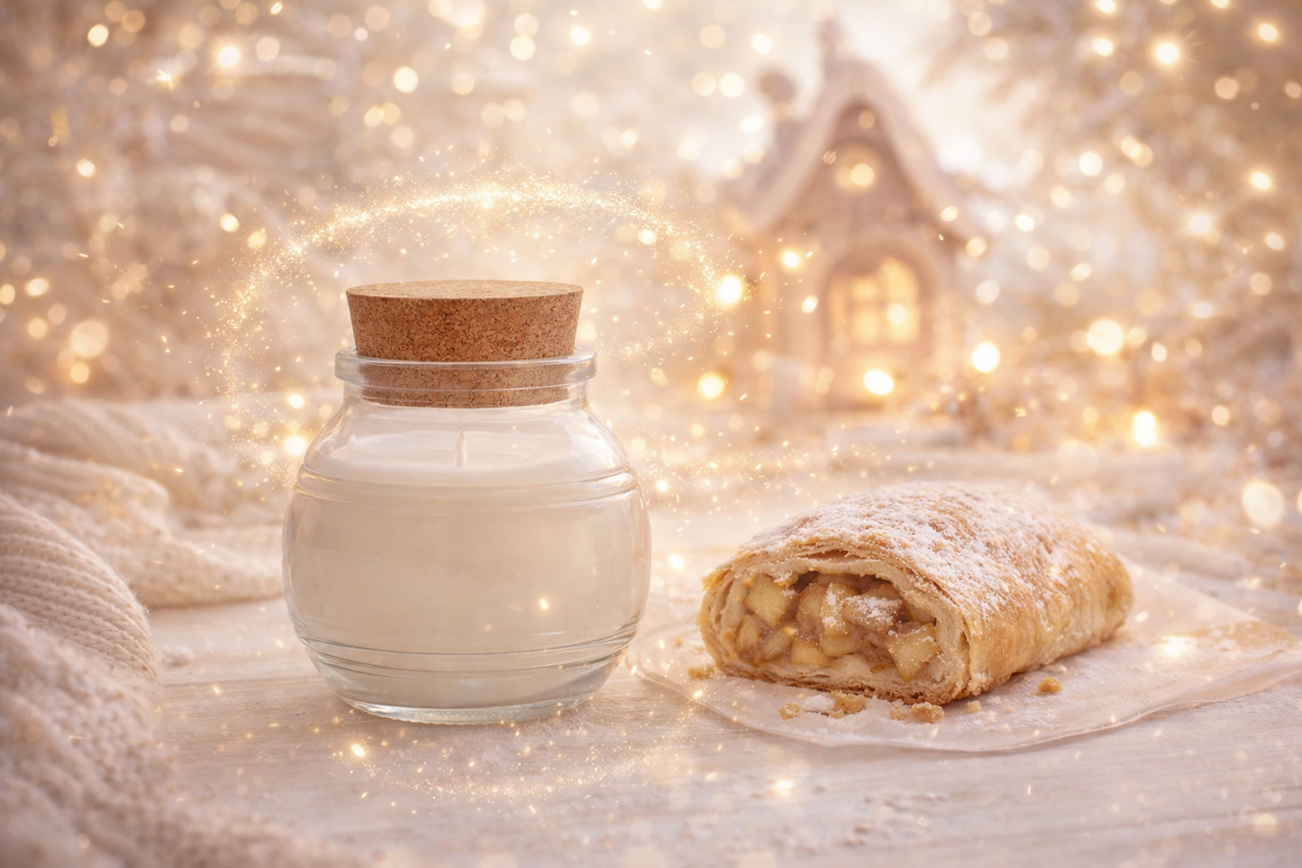 🕯️ Bougie parfumée classique - Strudel aux pommes