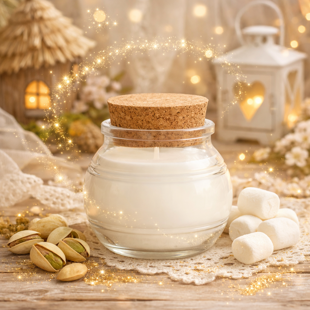 🕯️ Bougie parfumée classique - Pistache et guimauve