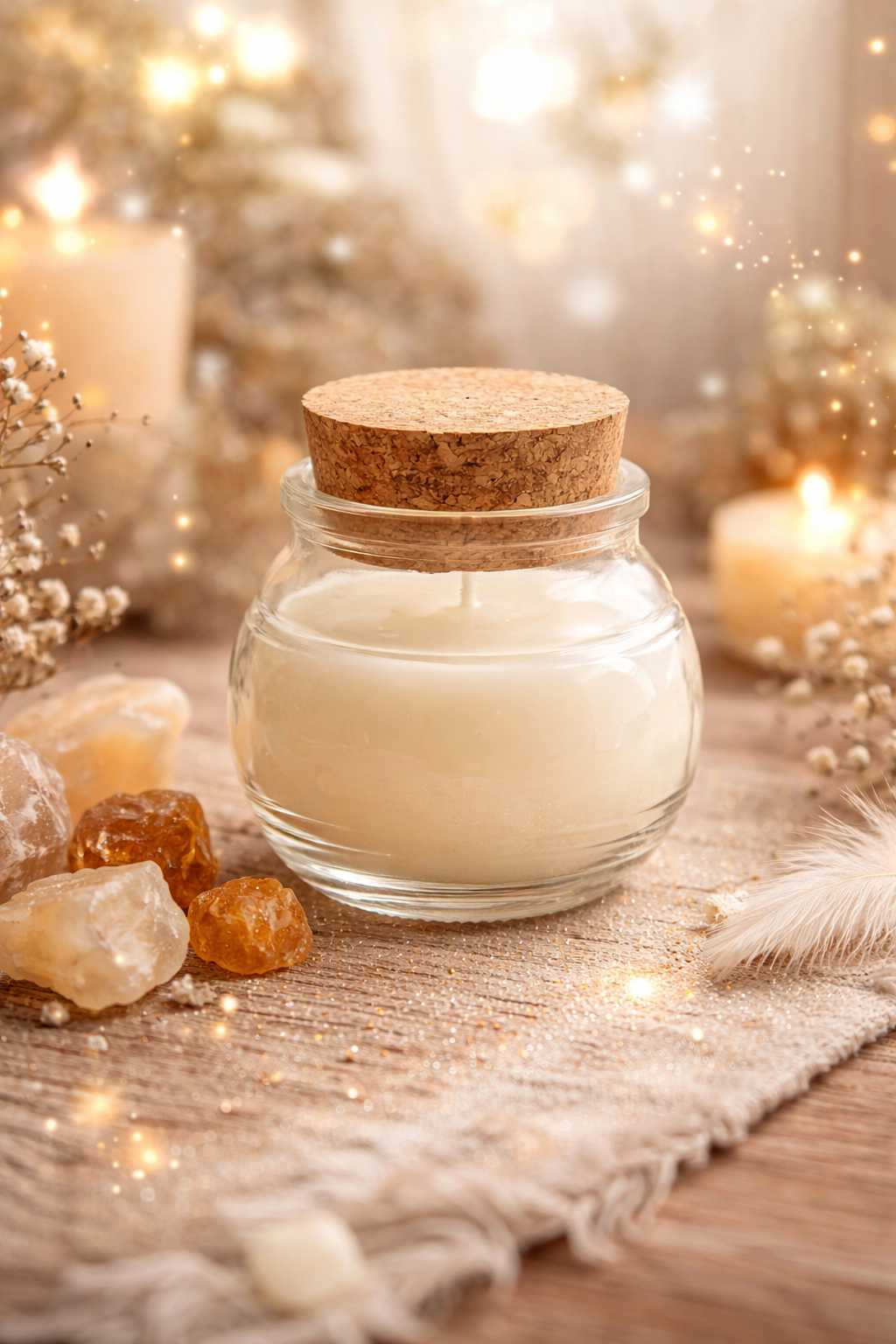 🕯️ Bougie parfumée classique - Ivoire et ambre