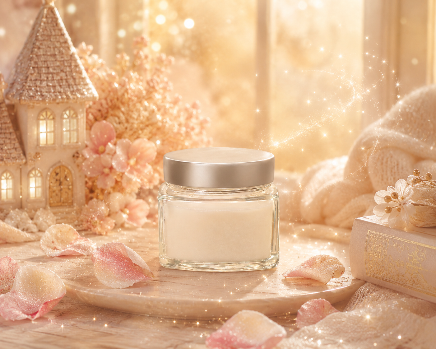 🕯️ Bougie parfumée classique - Pétales de sucre