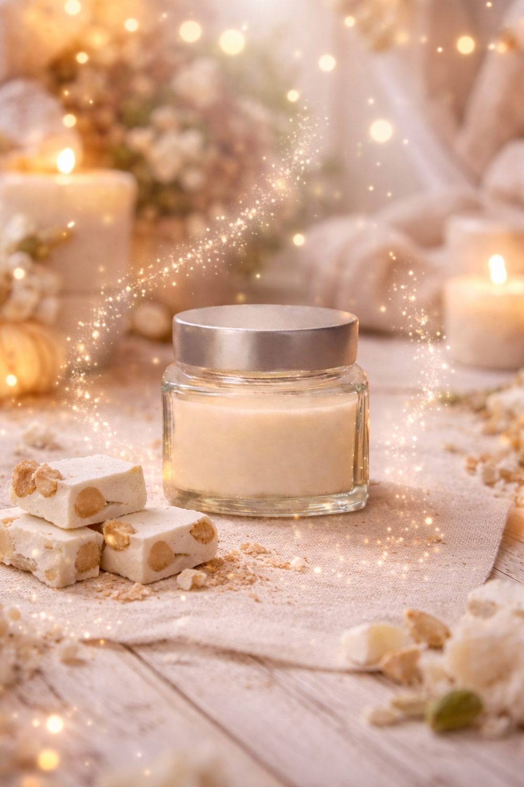 🕯️ Bougie parfumée classique - Nougat blanc