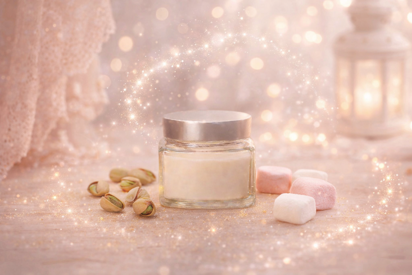 🕯️ Bougie parfumée classique - Pistache et guimauve