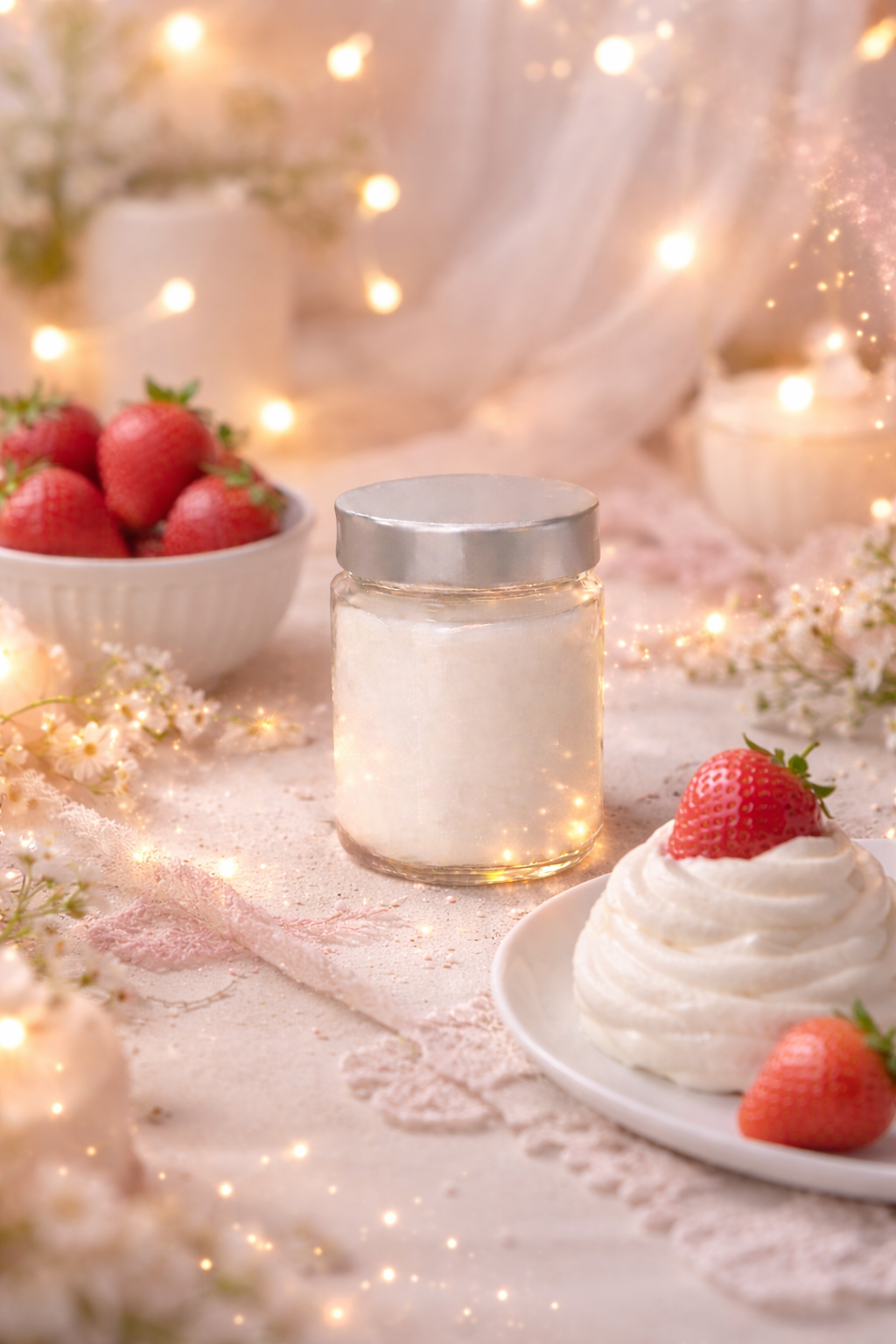 🕯️ Bougie parfumée classique - Fraise chantilly