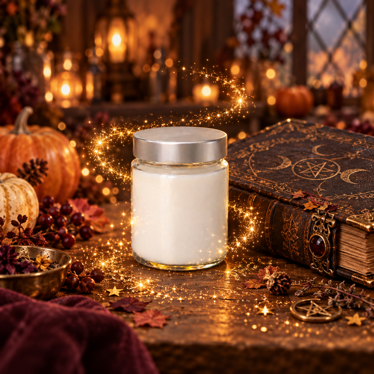 🕯️ Bougie parfumée classique - Grimoire maudit