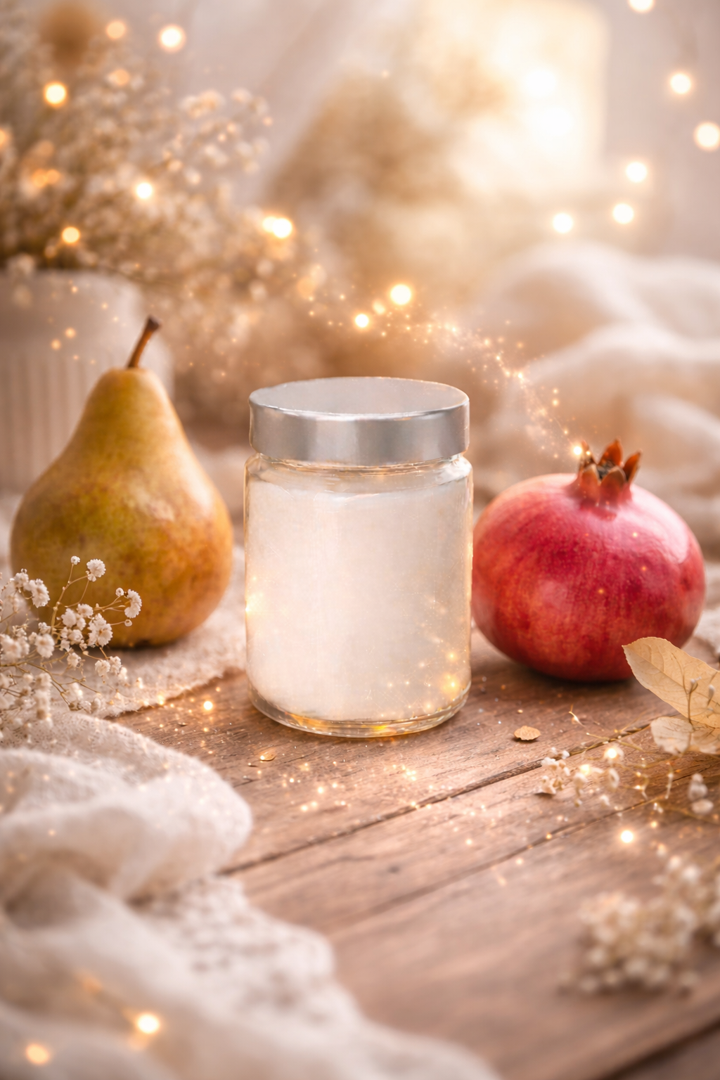 🕯️ Bougie parfumée classique - Poire et grenade