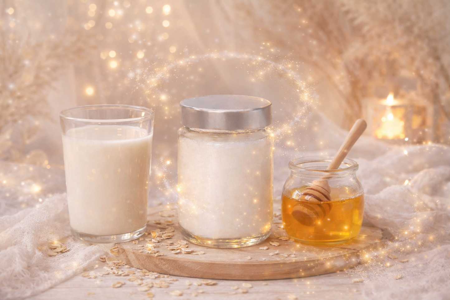 🕯️ Bougie parfumée classique - Lait d'avoine et miel