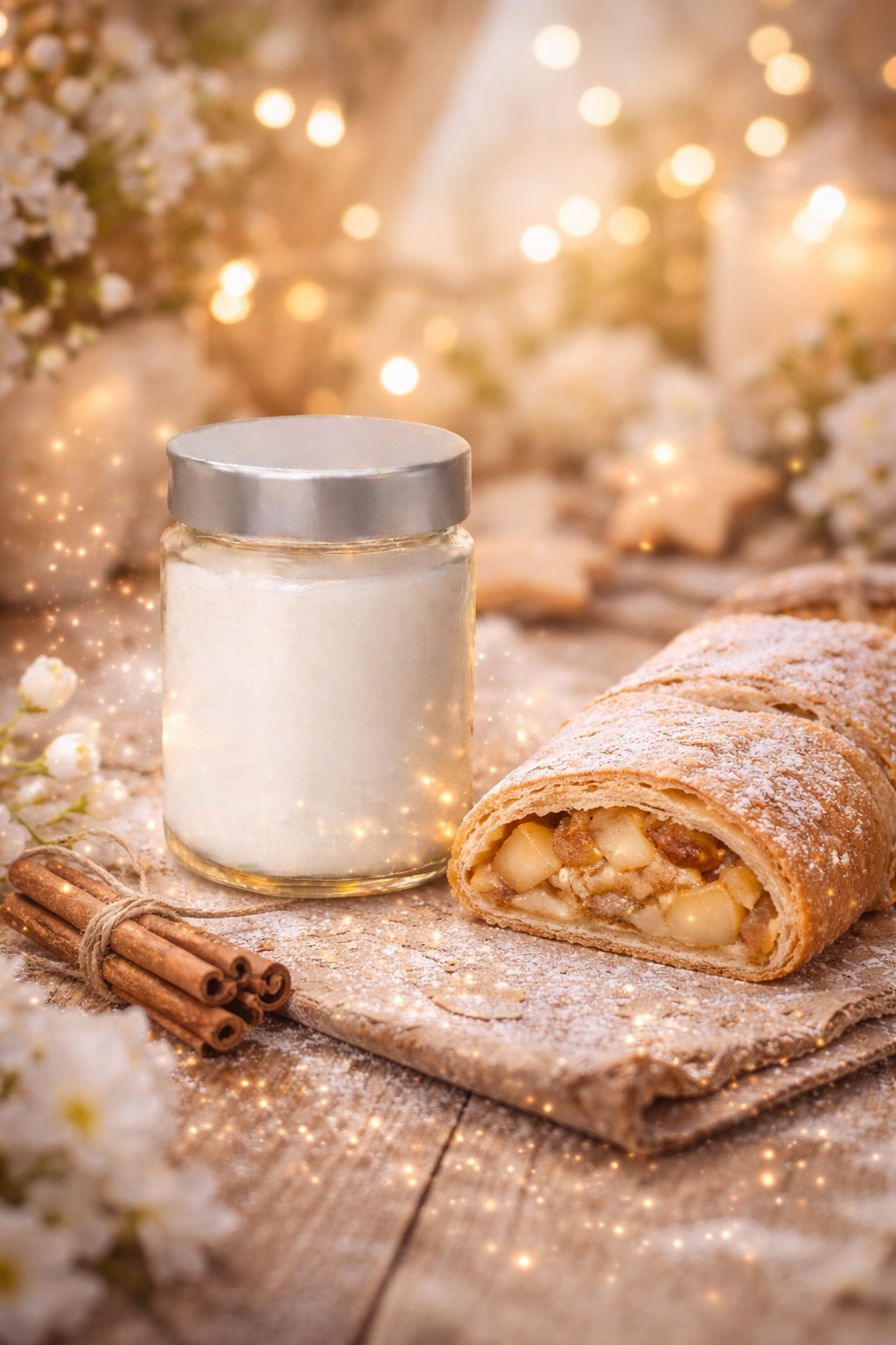 🕯️ Bougie parfumée classique - Strudel aux pommes
