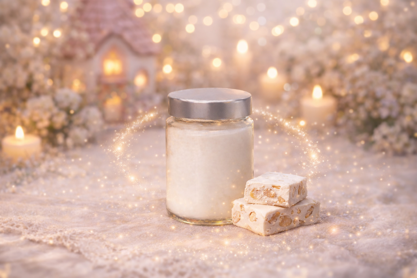 🕯️ Bougie parfumée classique - Nougat blanc