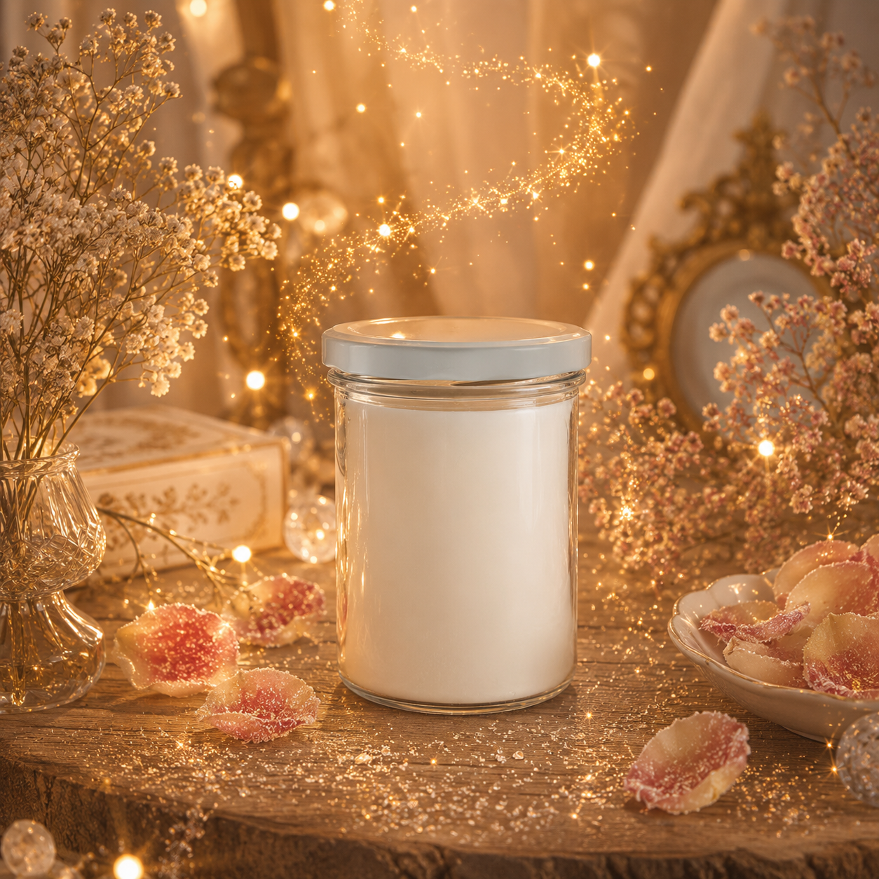🕯️ Bougie parfumée classique - Pétales de sucre