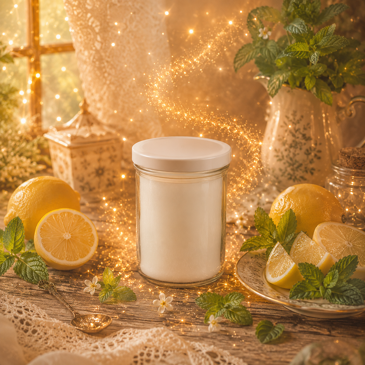 🕯️ Bougie parfumée classique - Menthe citronnée