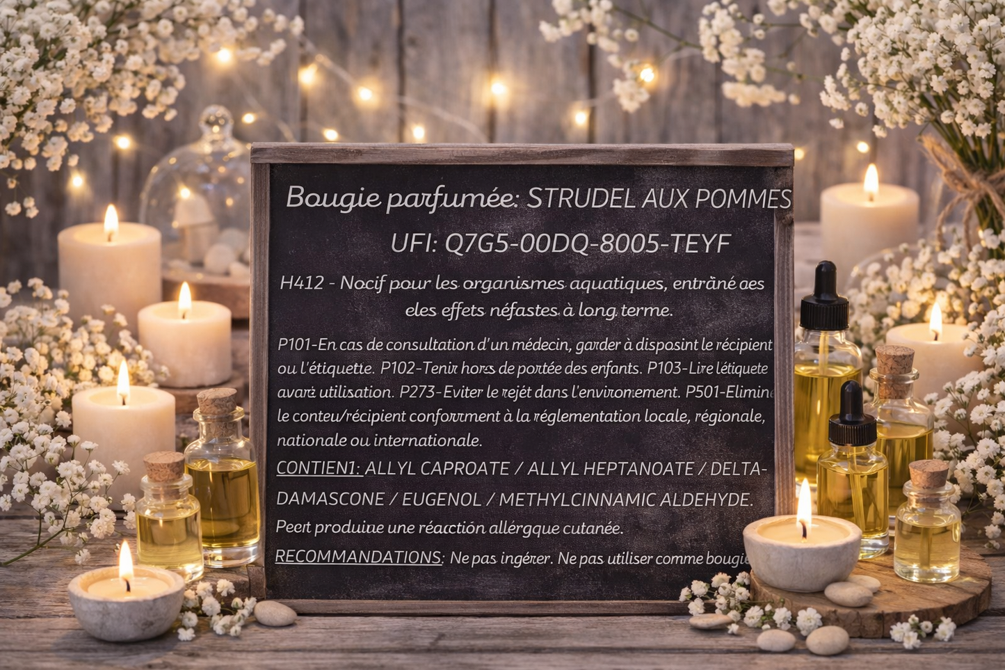 🕯️ Bougie parfumée classique - Strudel aux pommes