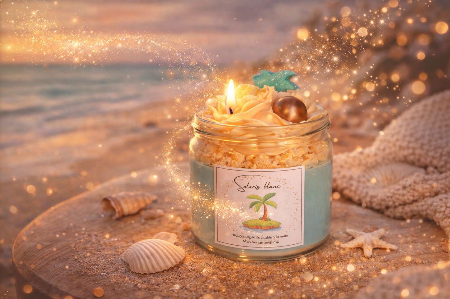 🌴 Bougie parfumée - "Solaris Blanc"