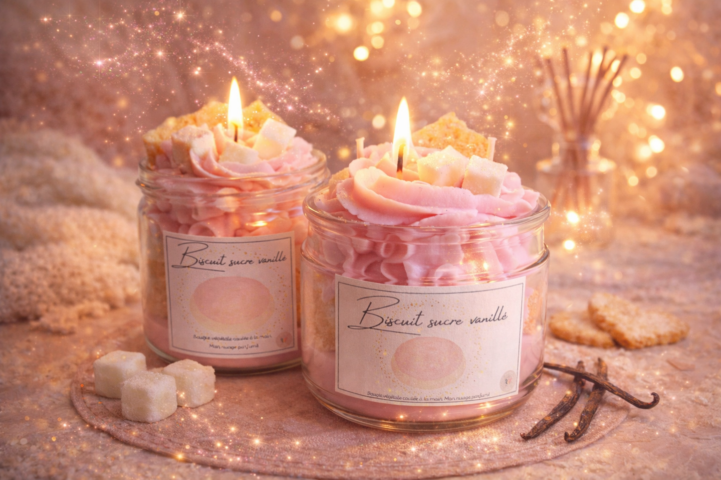 🕯️ Bougie Gourmande - “Biscuit Sucre Vanillé”