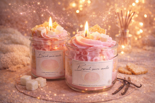 🕯️ Bougie Gourmande - “Biscuit Sucre Vanillé”