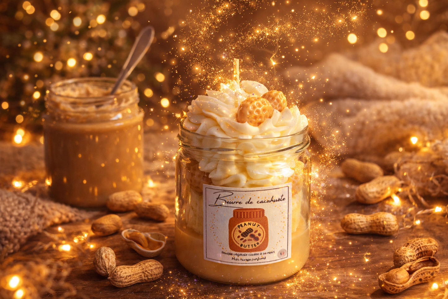🕯️ Bougie gourmande - Beurre de cacahuète