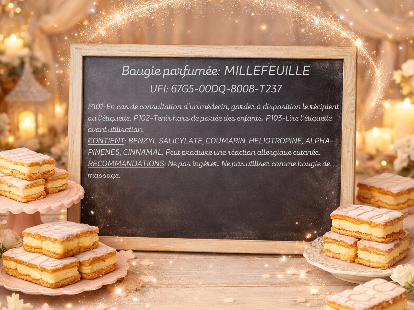 🕯️ Bougie parfumée classique - Millefeuille