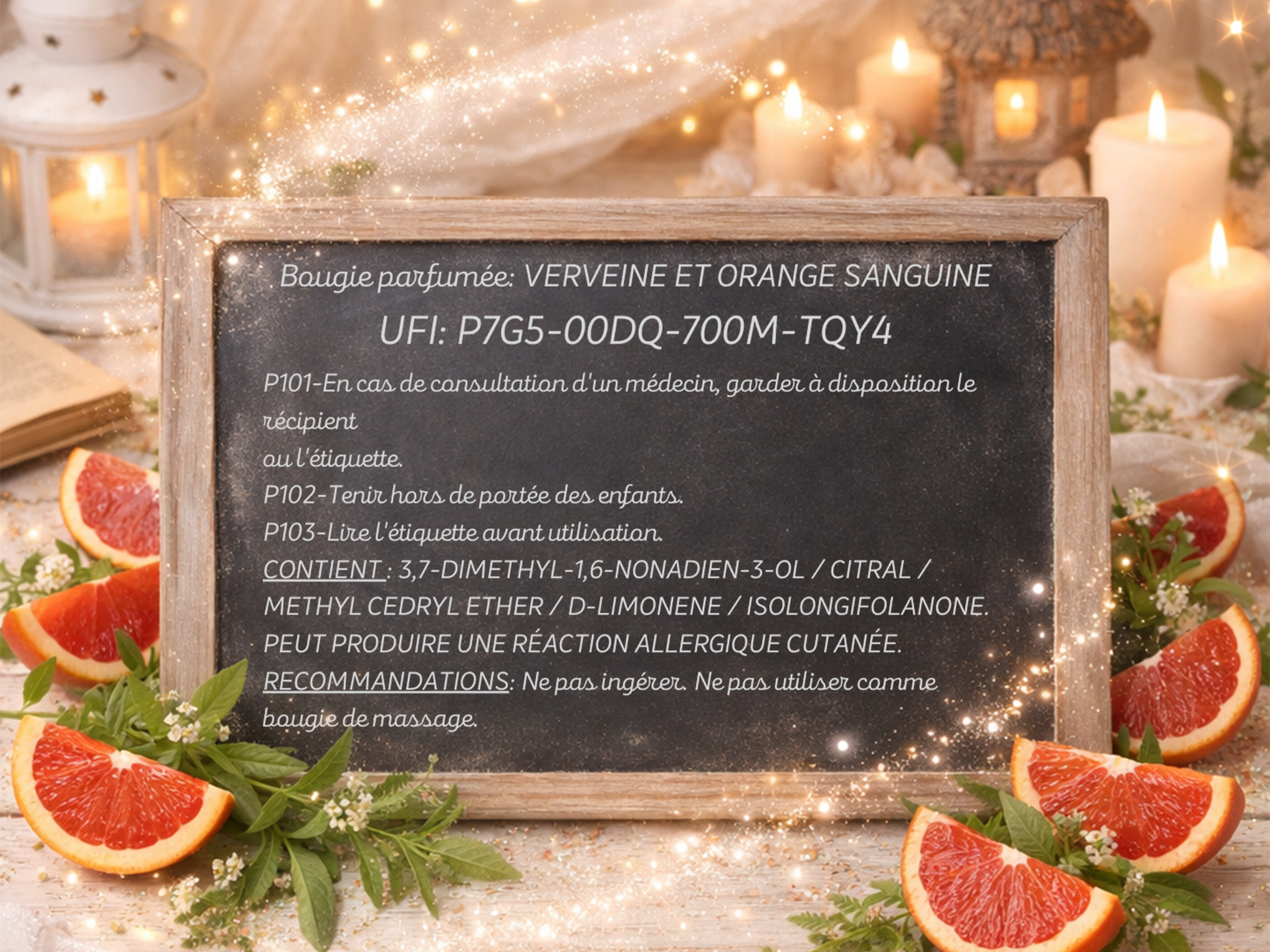🕯️ Bougie parfumée classique - Verveine et orange sanguine