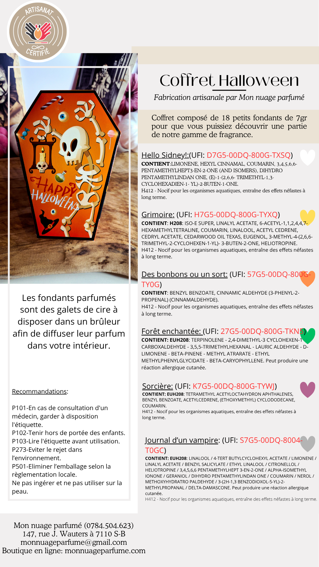 Coffret mini cœurs Halloween