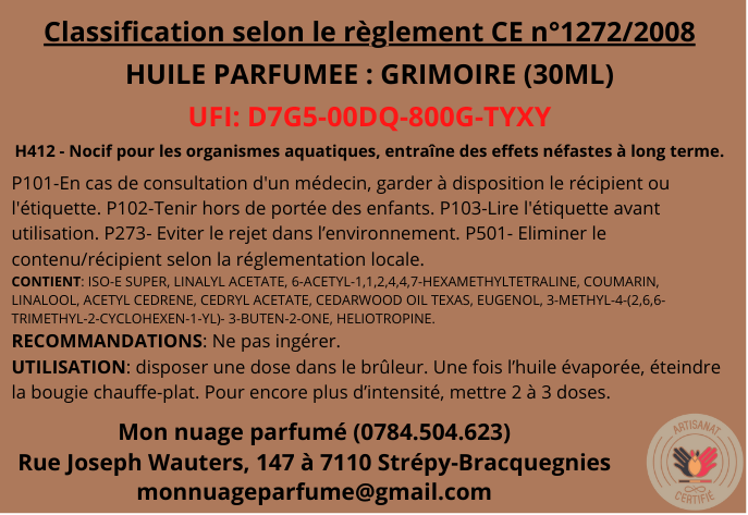 Huile parfumée "Grimoire"
