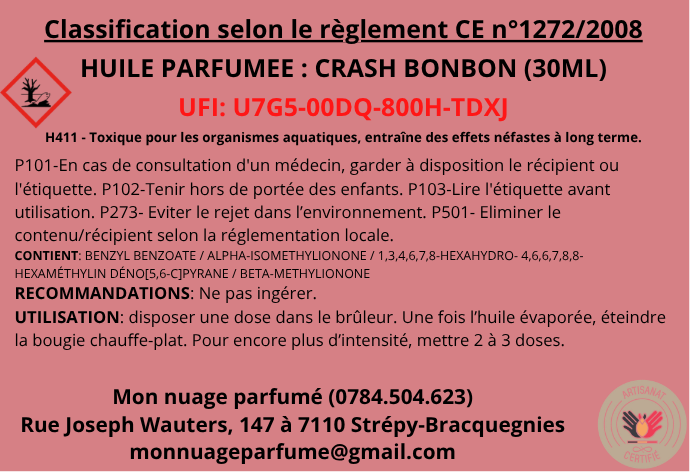 Huile parfumée "Crash bonbon"
