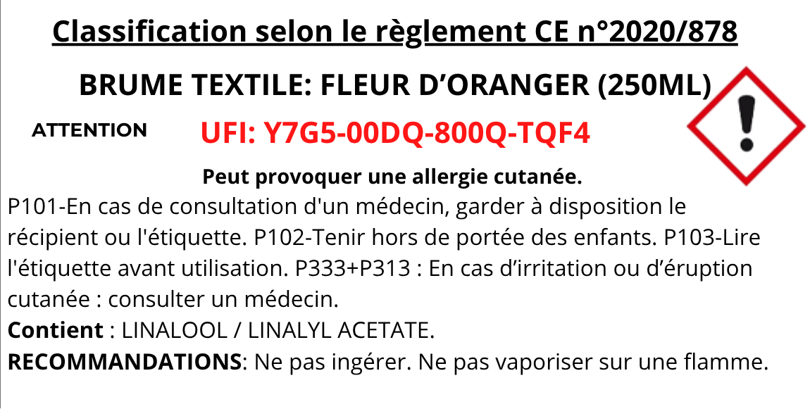 Brume textile - Fleur d'oranger