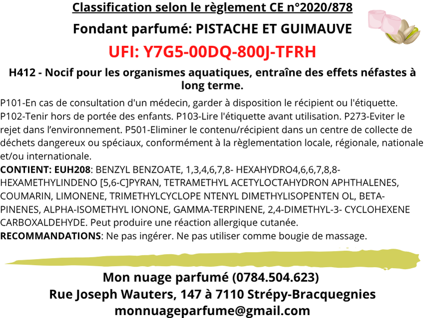 Fondant individuel "PISTACHE ET GUIMAUVE"