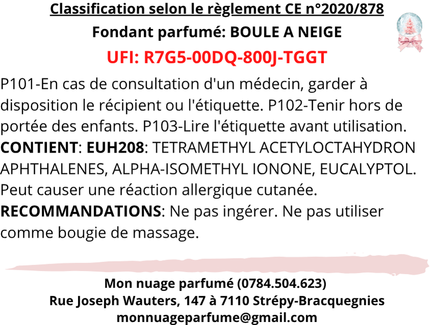 Fondant individuel "BOULE A NEIGE"