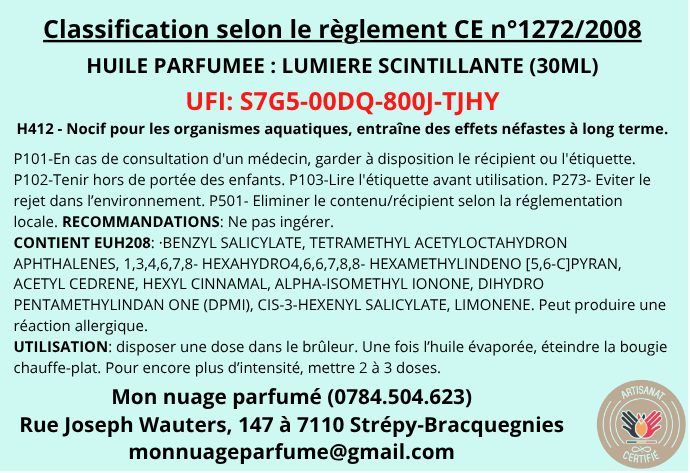 Huile parfumée "Lumière scintillante"