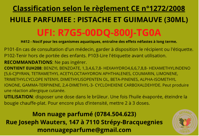 Huile parfumée "Pistache et guimauve"