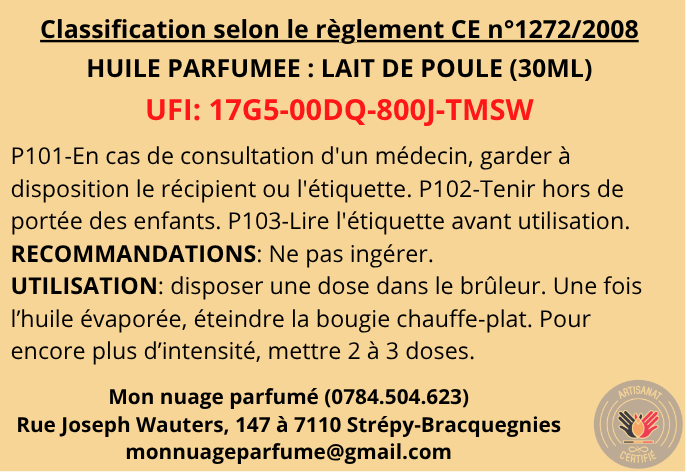 Huile parfumée "Lait de poule"