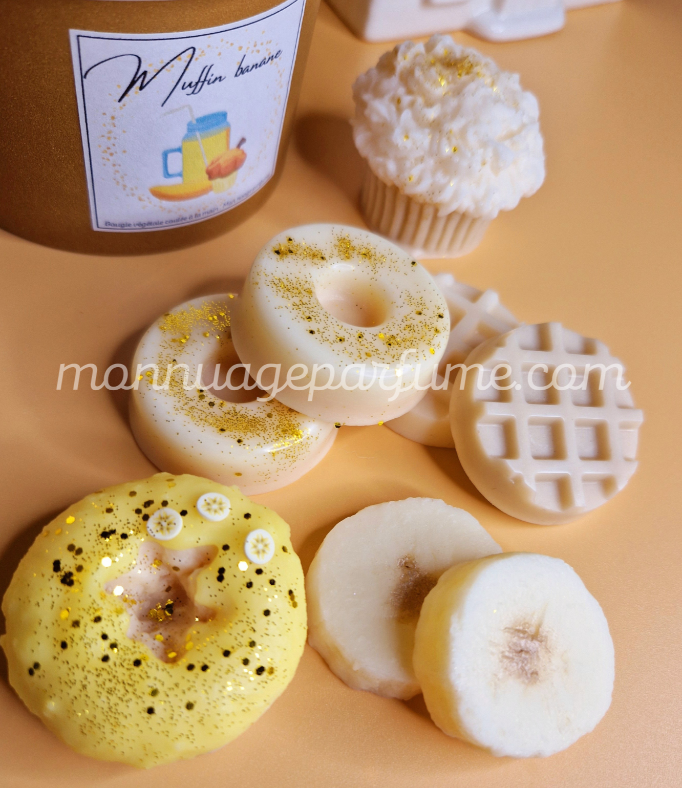 Pot de fondants parfumés "MUFFIN BANANE" (Scoopable wax)